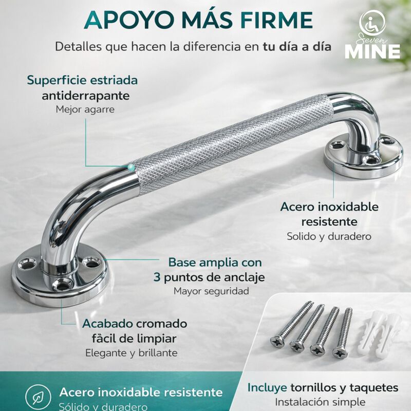 Barra Seguridad Ba&ntilde;o 16" (41 Cm) Acero Inoxidab... image number null
