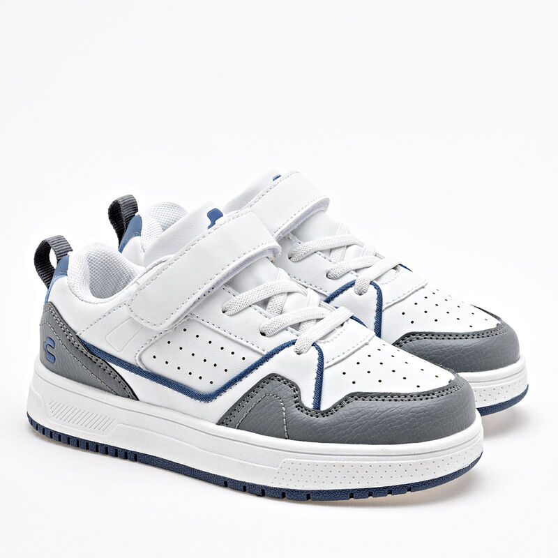 Charly Tenis urbano para ni&ntilde;o blanco gris azul,... image number null