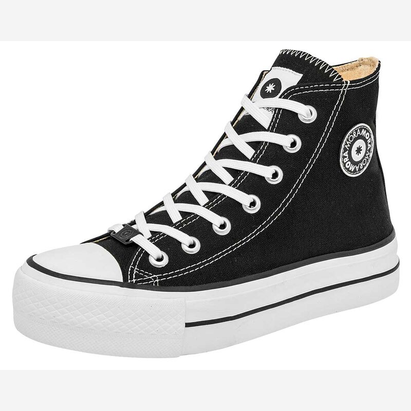 Moramora Tenis urbano para mujer negro blanco image number null