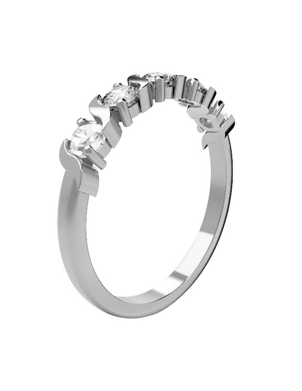 Anillo de Compromiso en Oro de 10K con Circonia... image number null