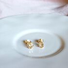 Broqueles Citrina De Plata Con Ba&ntilde;o De Oro