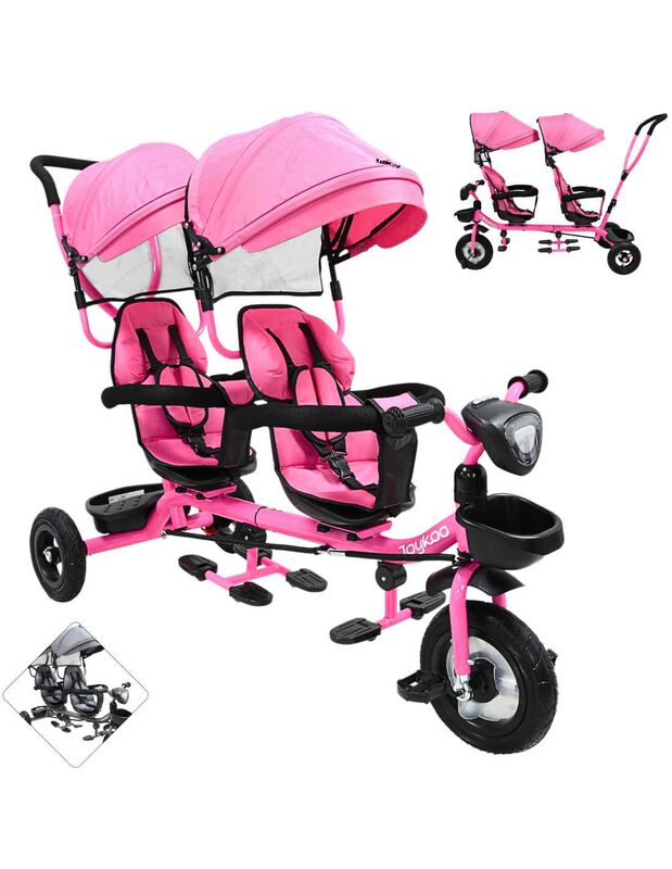 Triciclo Doble para Ni&ntilde;os Asiento Giratorio Gem... image number null