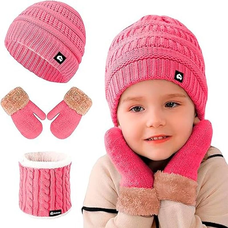 Juego de Gorro, Bufanda y Guantes Rosa para Ni&ntilde;... image number null