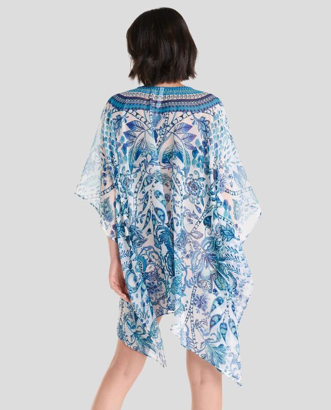 Kaftan con Pedrer&iacute;a Estampado Azul image number null