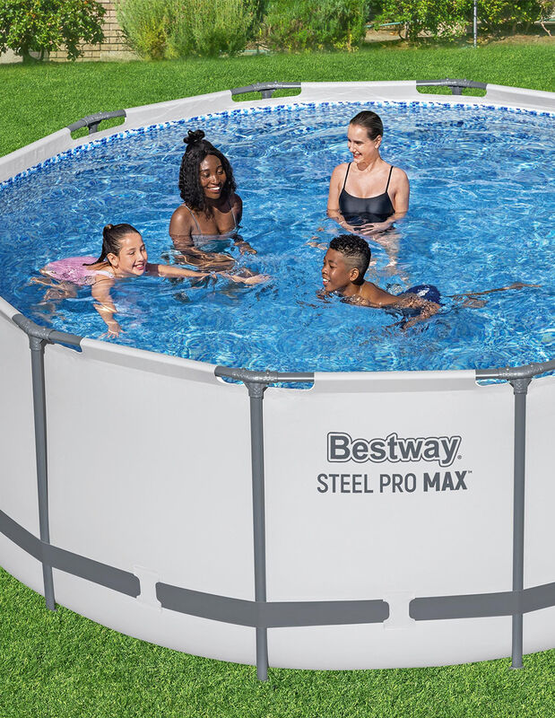 &nbsp;Alberca con estructura redonda 3.66x1.22cm con... image number null