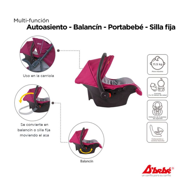 Carriola + Autoasiento D´Bebé Travel System Sta... image number null