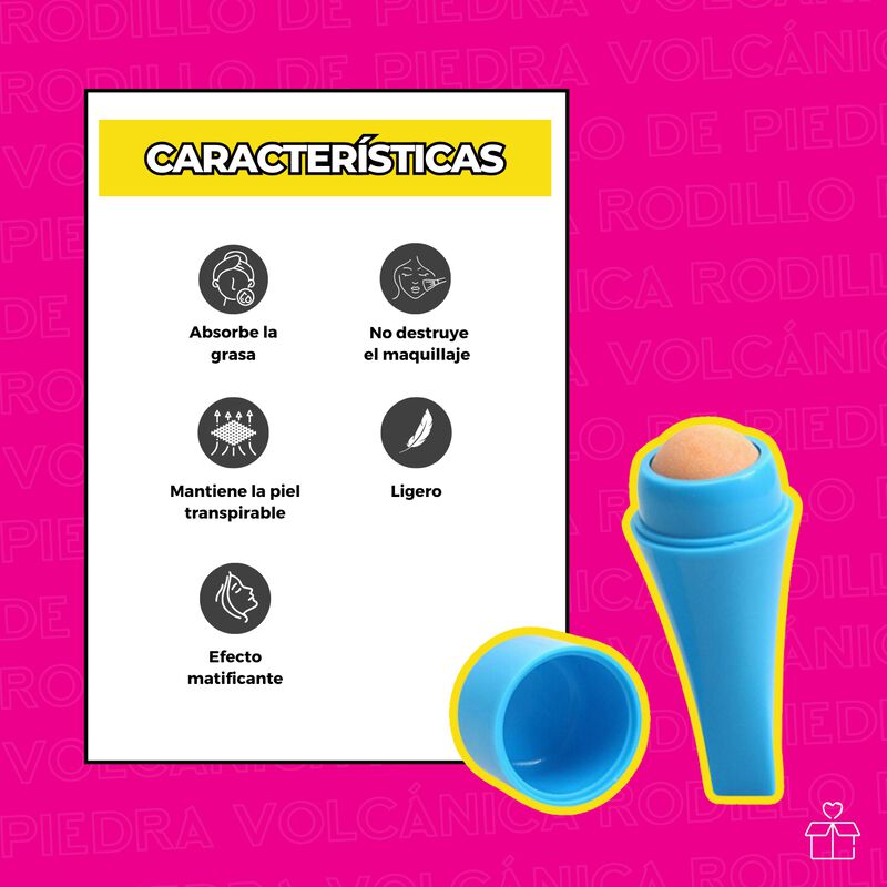 Rodillo Facial Con Bola Piedra Volc&aacute;nica Absorb... image number null