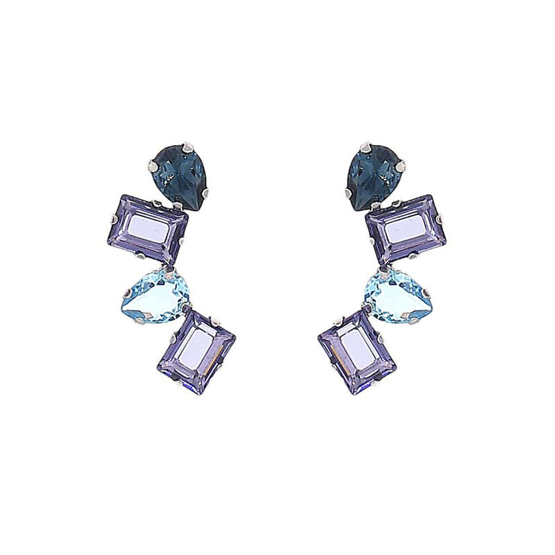 Aretes De Plata 925 Con Zirconias De Colores image number null