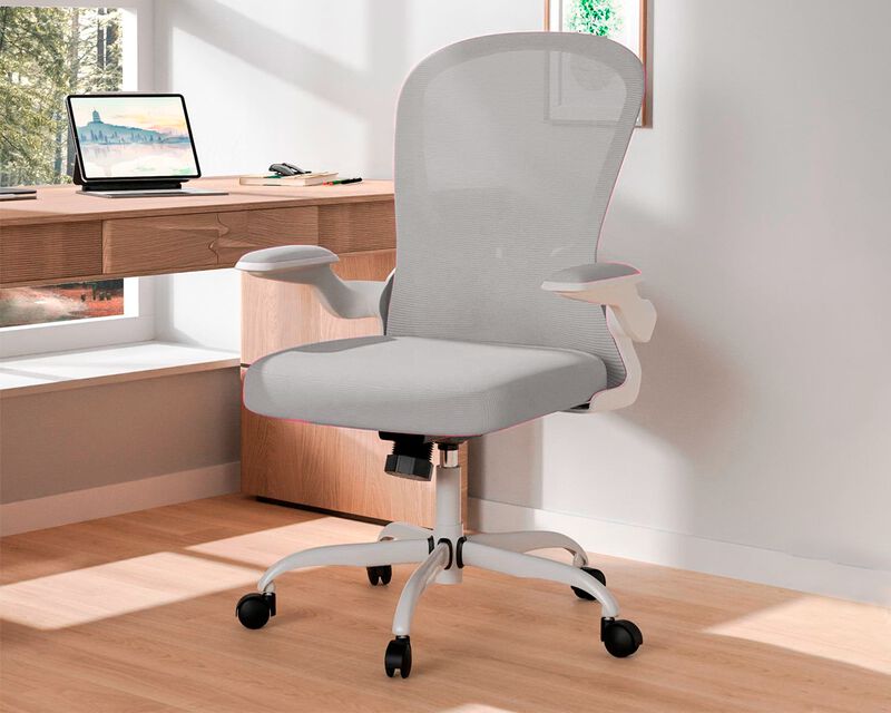 Silla de Oficina Gris Ajustable con Reposabrazo... image number null