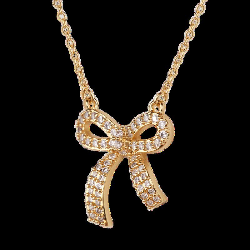 Collar Mujer Oro 14k Zirconias Mo&ntilde;o Coquette Re... image number null