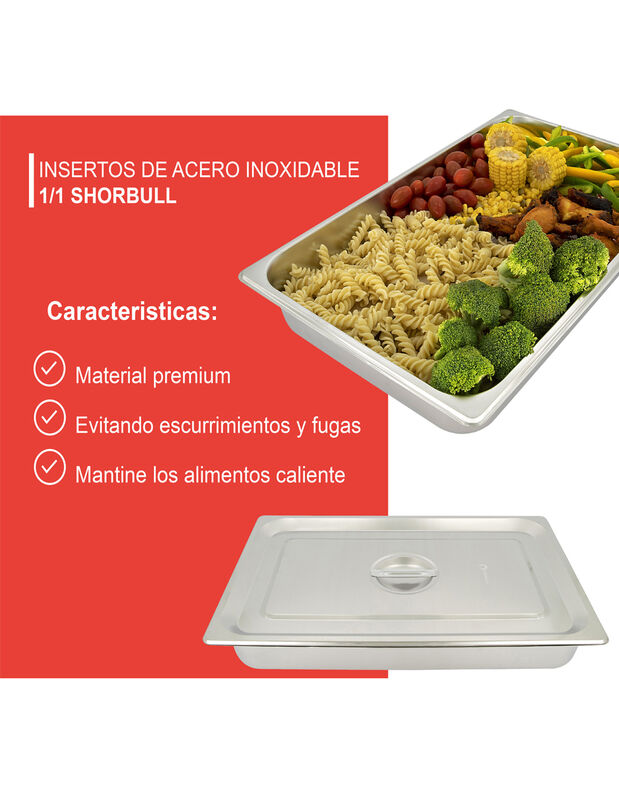 Inserto acero inoxidable entero 1/1 6.5 Shorbul... image number null