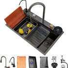 Tarja Multifuncional Brandtrendy de Acero Inoxidable con Grifo Cascada 75x45 cm