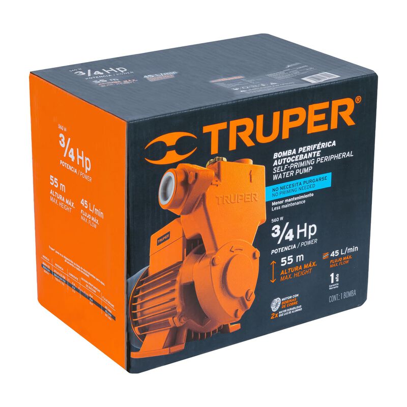 Bomba Perif&eacute;rica Autocebante 3/4 Hp Truper image number null