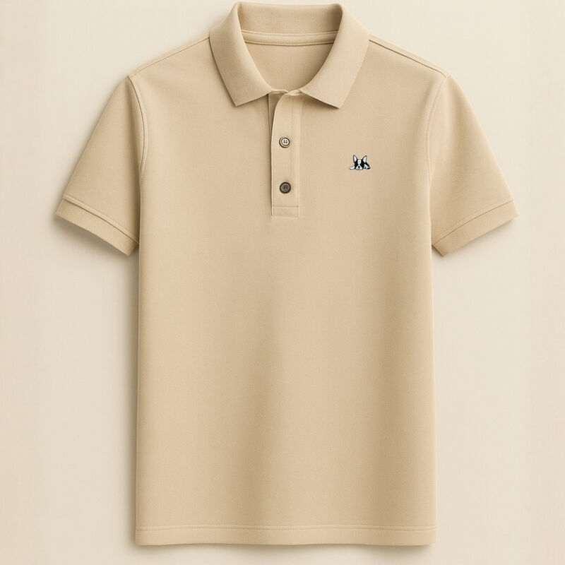 Playera polo de algod&oacute;n manga corta casual para... image number null
