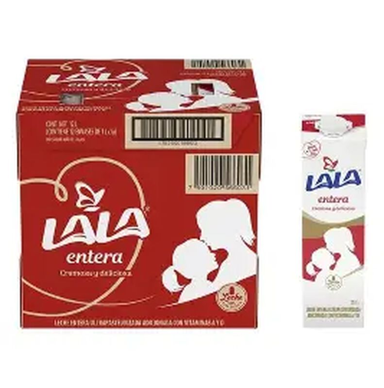 Leche Lala Uht Entera Caja Con 12 Piezas De 1l ... image number null