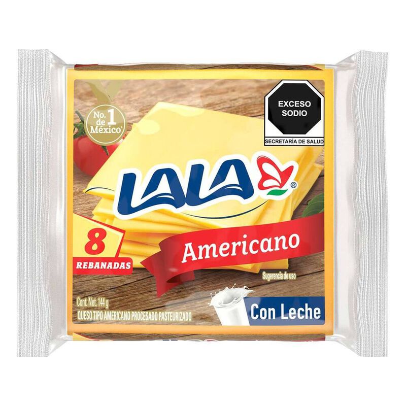 QUESO AMERICANO AMARILLO LALA 144 GR image number null