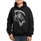 Sudadera Con Capucha Word Art Para Ni&ntilde;o - Grim Reaper - Negro