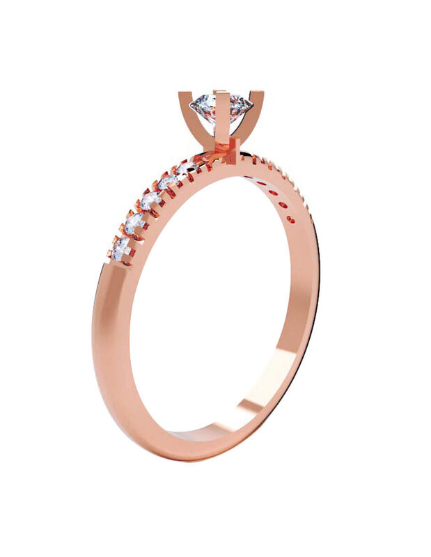 Anillo de Compromiso en Oro Rosa  de 10K con Ci... image number null