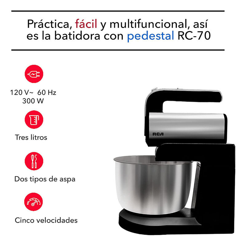 Batidora Pedestal Y Mano Rc-70 5 Vel 3Lt 300W T... image number null