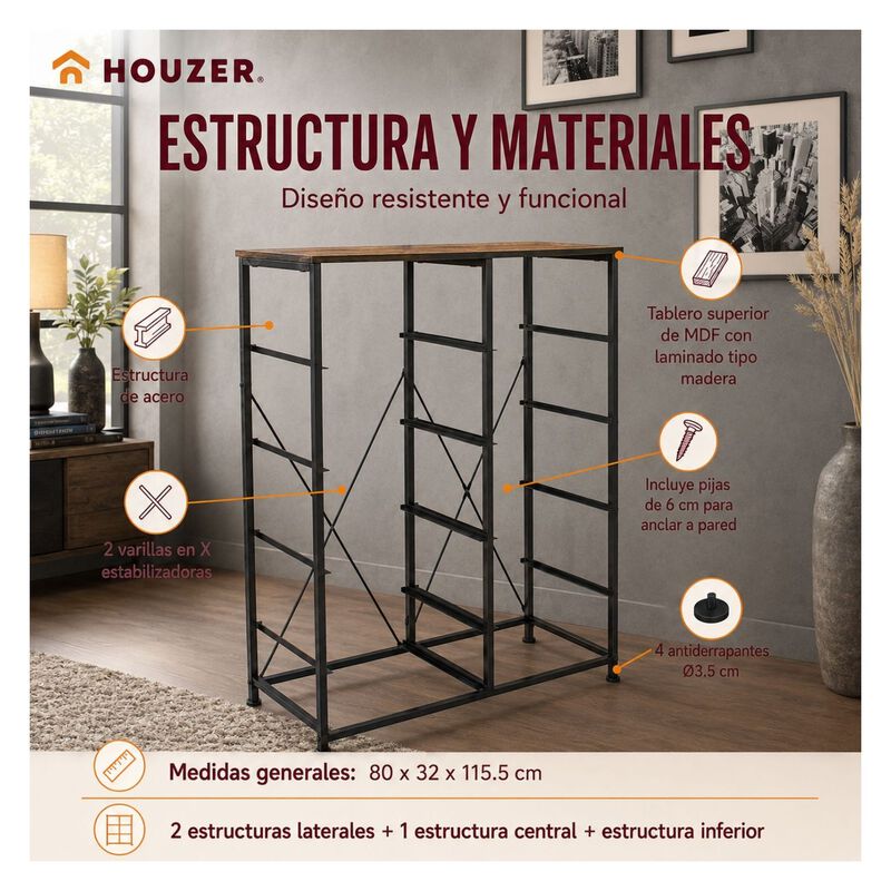 Comoda 10 Cajones Estructura Acero Cajonera Org... image number null