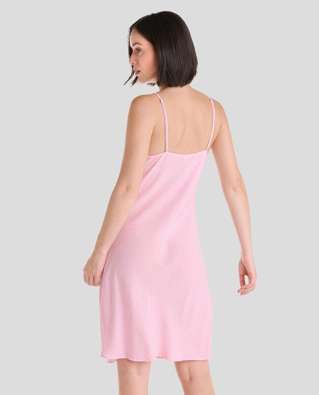 Camis&oacute;n Corto de Viscosa con Topitos Rosa image number null