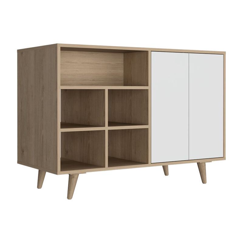 Mesa Auxiliar Zapatero Burdeos Beige Y Blanco C... image number null