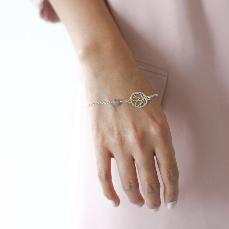 Pulsera amapola De Plata .925 con labradorita image number null