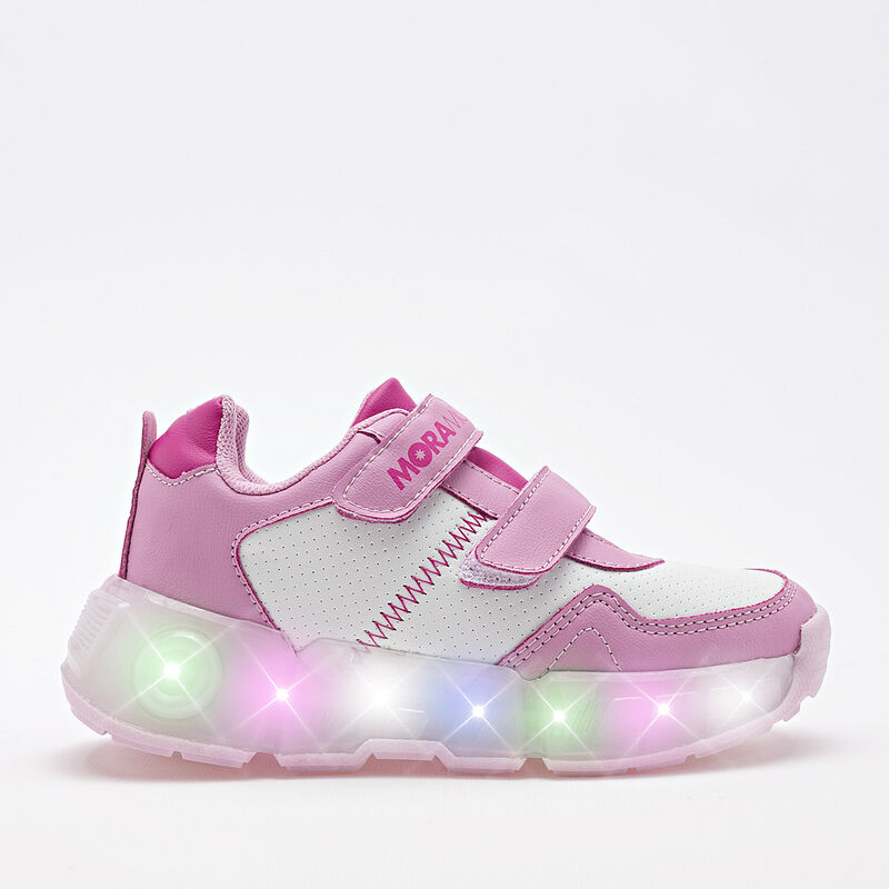 Moramora Tenis Para Preescolar Ni&ntilde;a Rosa Blanco... image number null