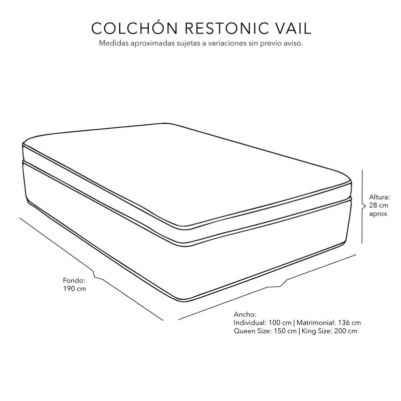 Colchón Individual Restonic Vail+Sábanas Softy+... image number null
