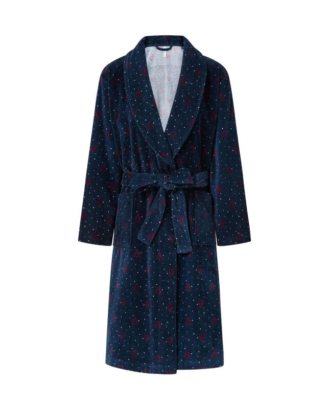 Albornoz Rizo Estampado Azul Marino image number null