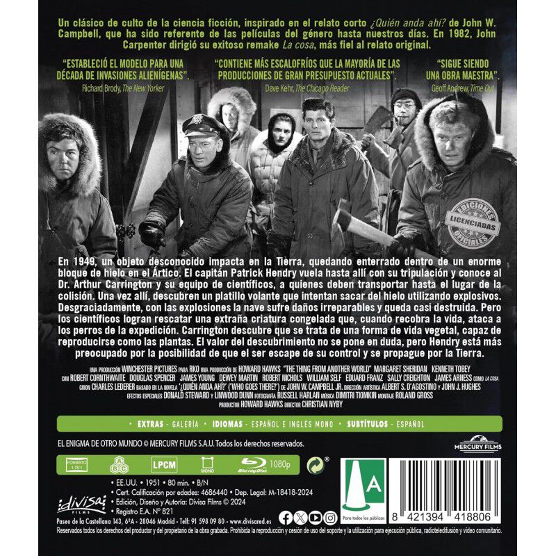El Enigma de Otro Mundo [Blu-ray] (1951) The Th... image number null