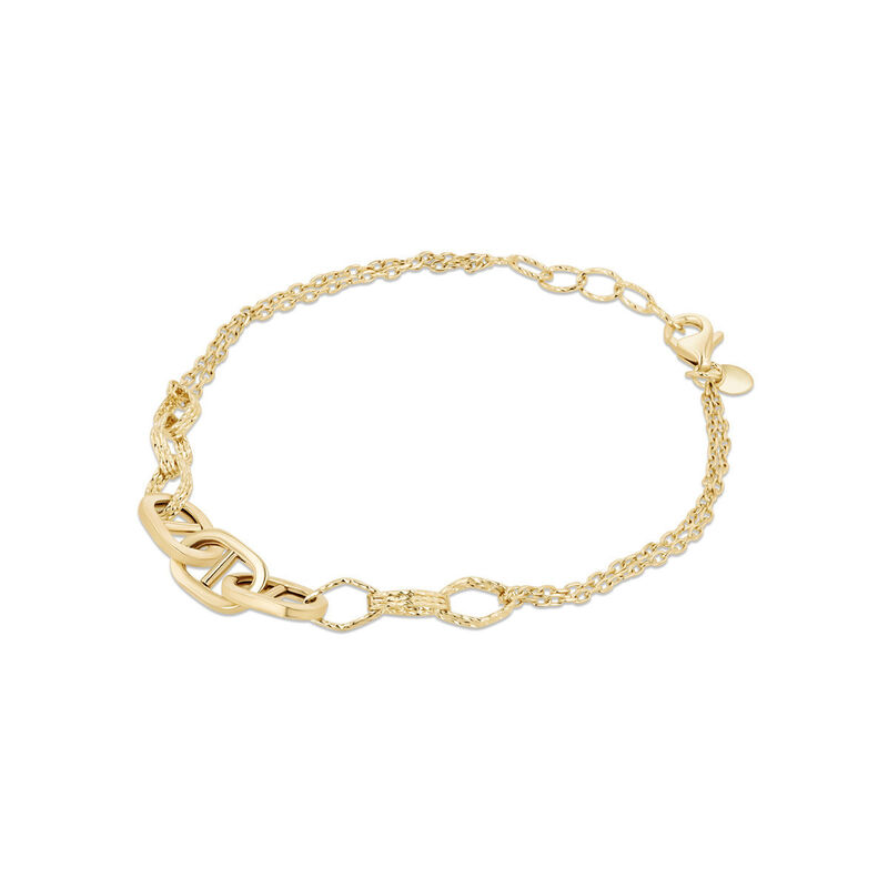 Pulsera Oro Amarillo 10k Ajustable 17+2 Cm Bizz... image number null