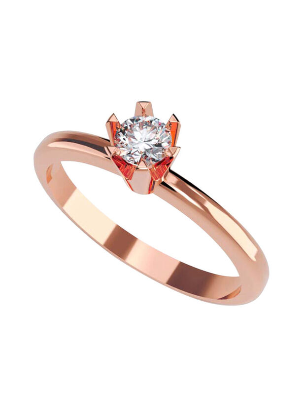 Anillo de Compromiso en Oro de 14K con Circonia... image number null