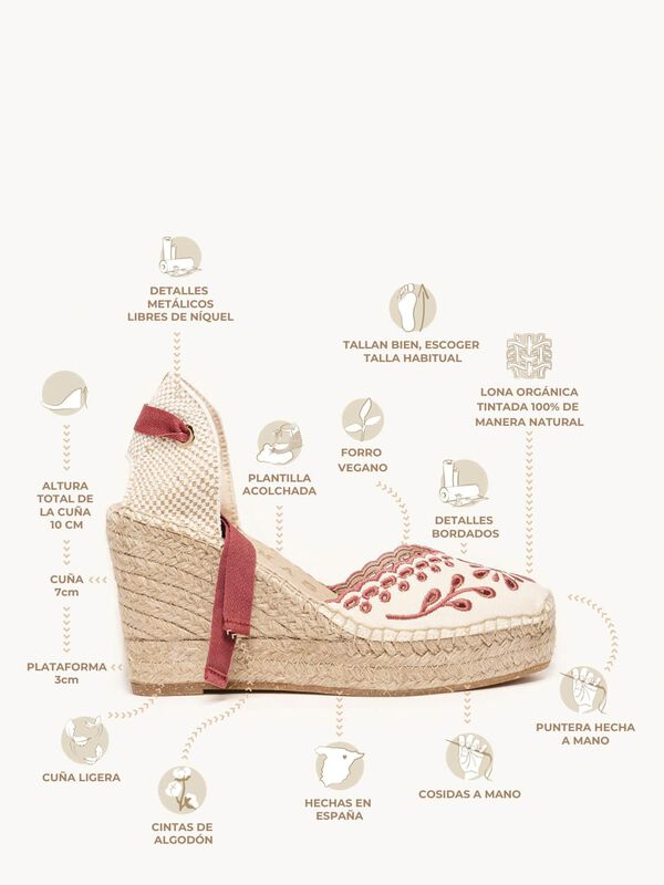 Romero Cu&ntilde;a Alta Lona Bordada Granate image number null