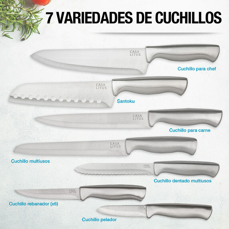 Cuchillos de Acero Inoxidable Profesionales par... image number null