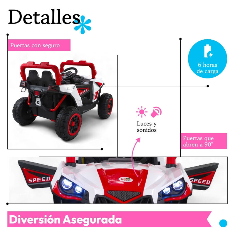 Montable El&eacute;ctrico UTV Para Ni&ntilde;os Con Control R... image number null