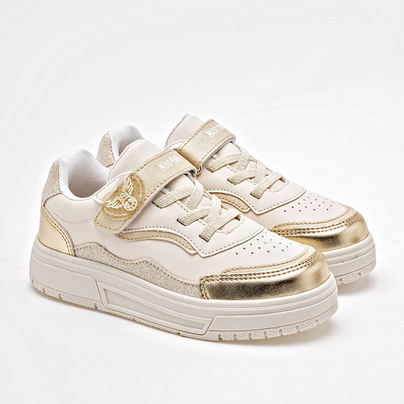 Miss Pink Tenis urbano para ni&ntilde;a blanco dorado image number null