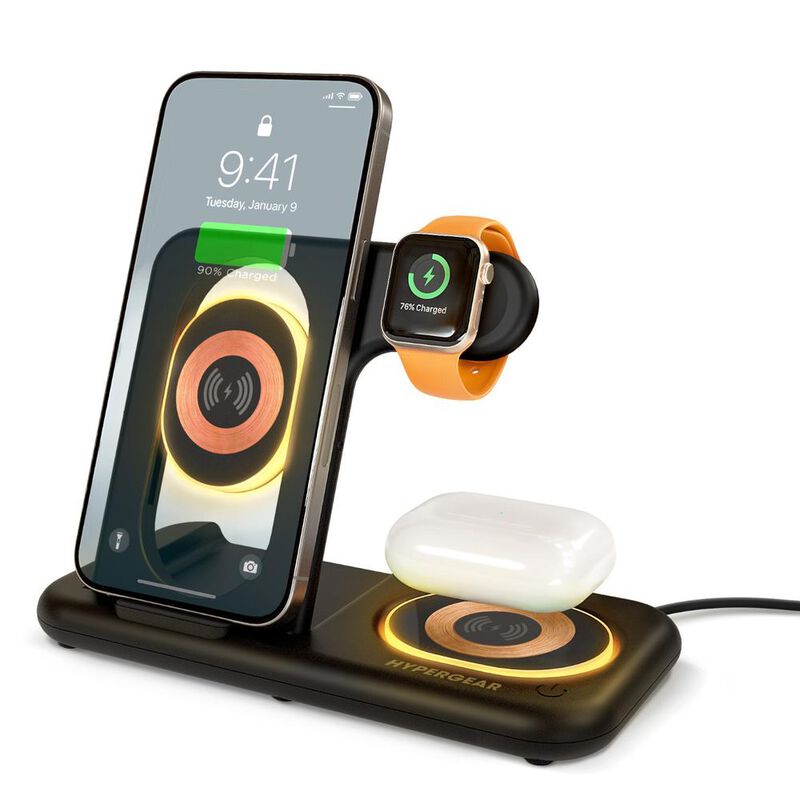 Cargador Base Inal&aacute;mbrica 4 en 1 de 15W Hyperge... image number null