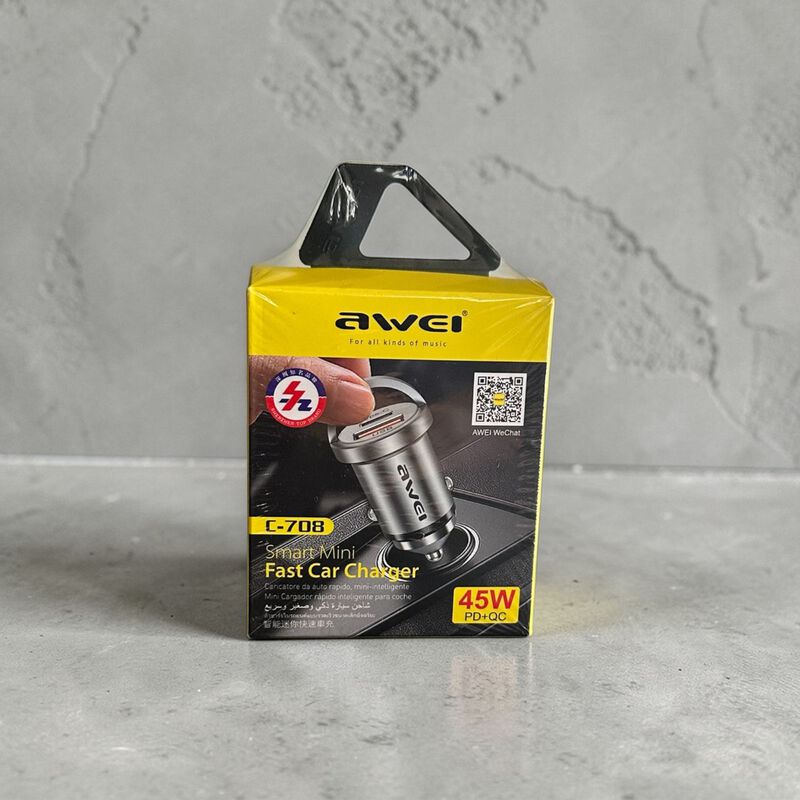 Awei C-708 Mini Cargador Para Auto (negro) image number null
