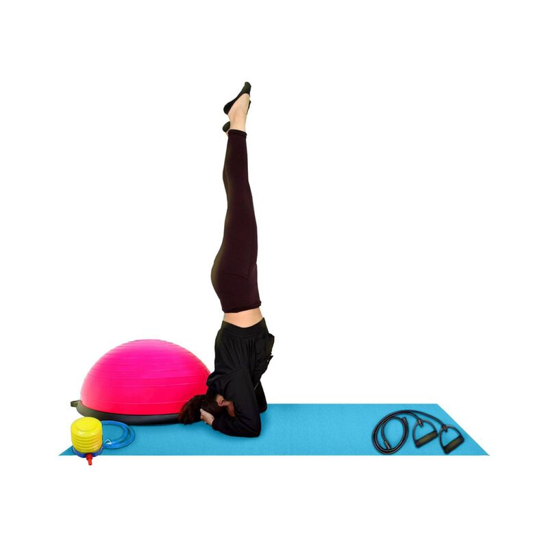 Kit Pelota Rosa Tipo Bosu Entrenamiento Yoga Gy... image number null