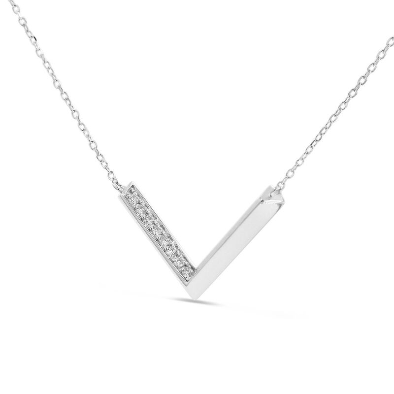Gargantilla De Oro Blanco 14K Con 10Pts De Diam... image number null