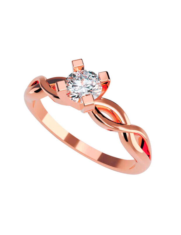 Anillo de Compromiso de 14K con Circonia Talla ... image number null