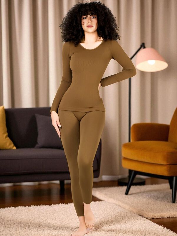 Conjunto Térmico Mujer Pijamas Blusa Y Legging ... image number null