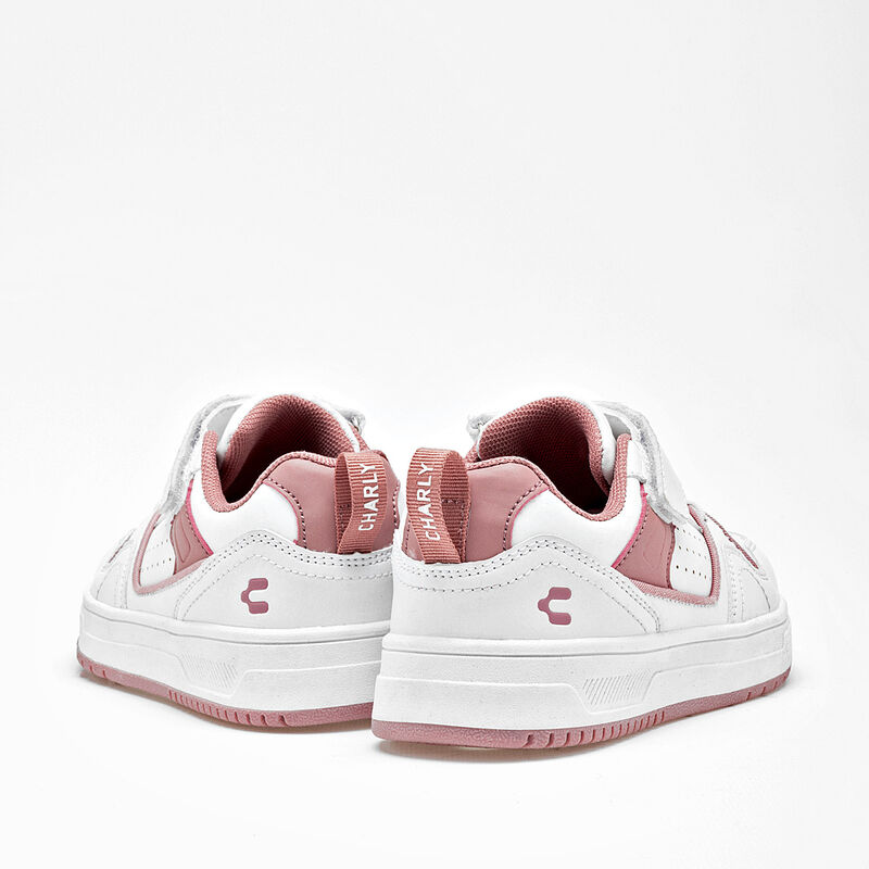Charly Tenis Para Preescolar Ni&ntilde;a Blanco Rosa C... image number null