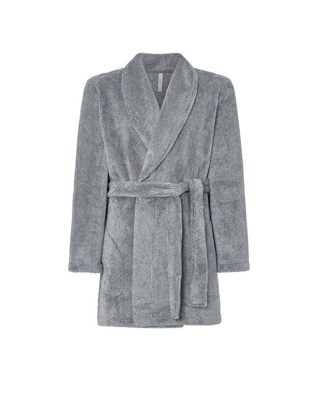 Bata Corta de Rayas Gris image number null