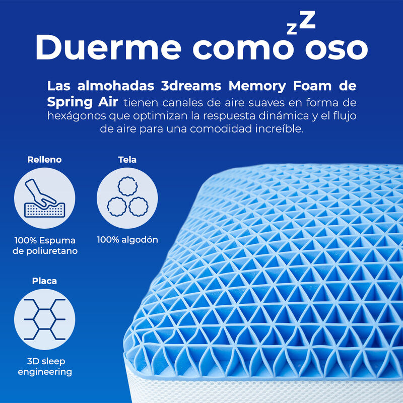 Almohada 3 Dreams Memory Est&aacute;ndar con Placas 3D image number null