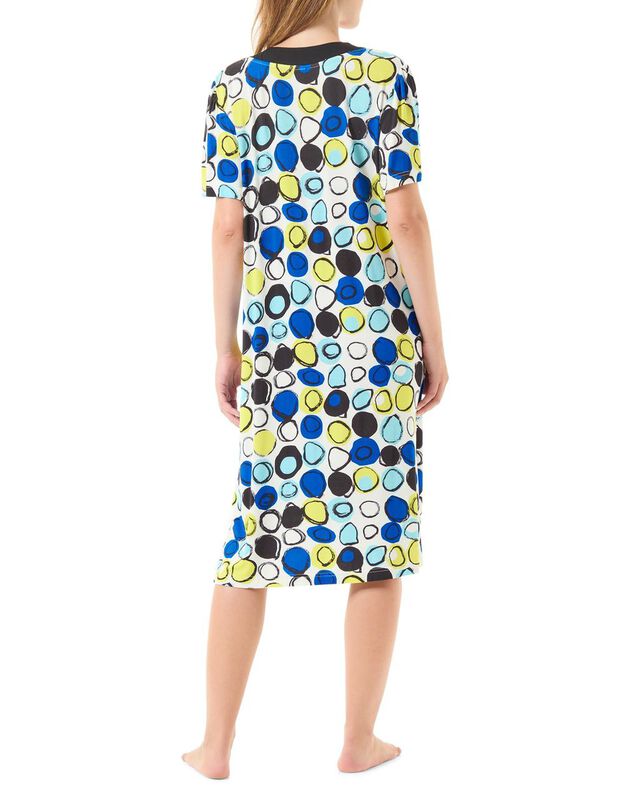 Vestido Corto de Viscosa con Cuello en Pico y M... image number null