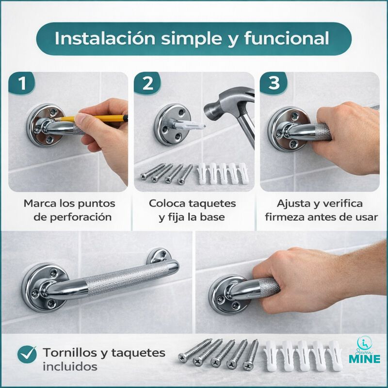 Barra Seguridad Ba&ntilde;o 18" (46cm) Acero Inoxidabl... image number null