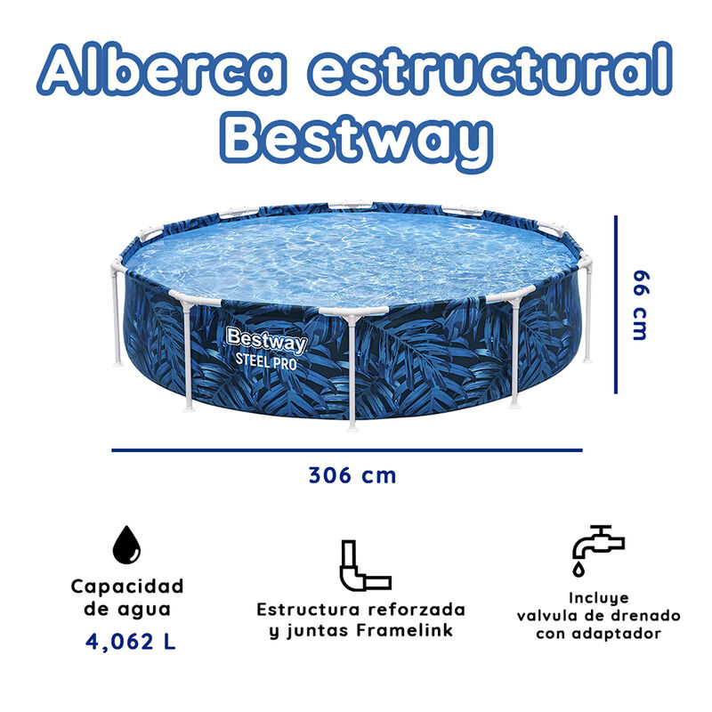 Alberca Estructural Circular 306 Cm Azul 4062 L... image number null