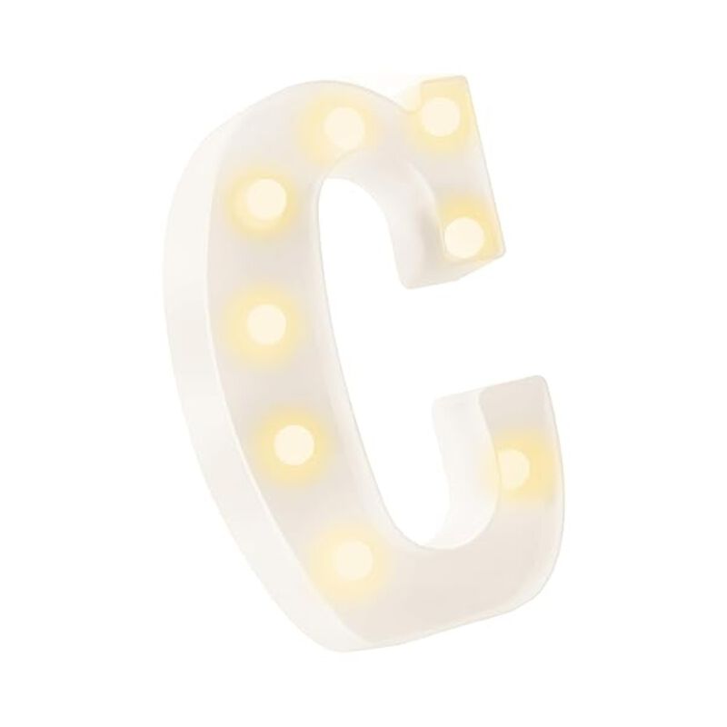 Letra Decorativa Iluminada de LED Letra C Blanc... image number null